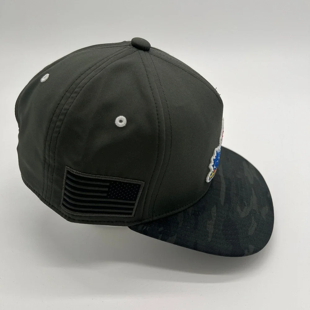 Adidas Kansas Jayhawks NCAA‎ Baseball Cap Hat Flat Brim Snapback Olive Green